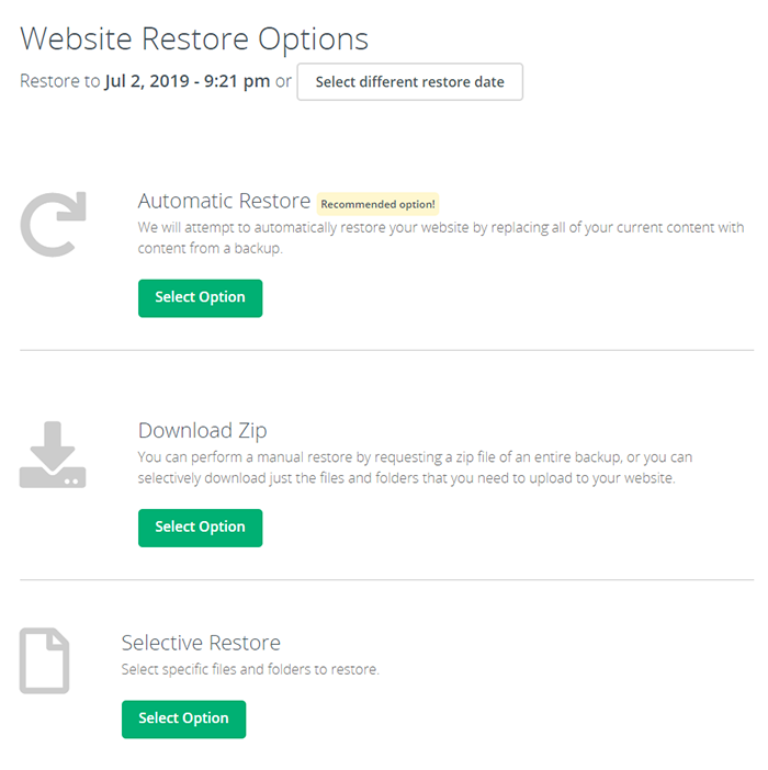 Codeguard Restore